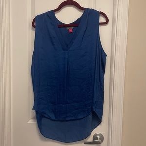 Vince Camuto Rumpled Satin Blouse XL Blue